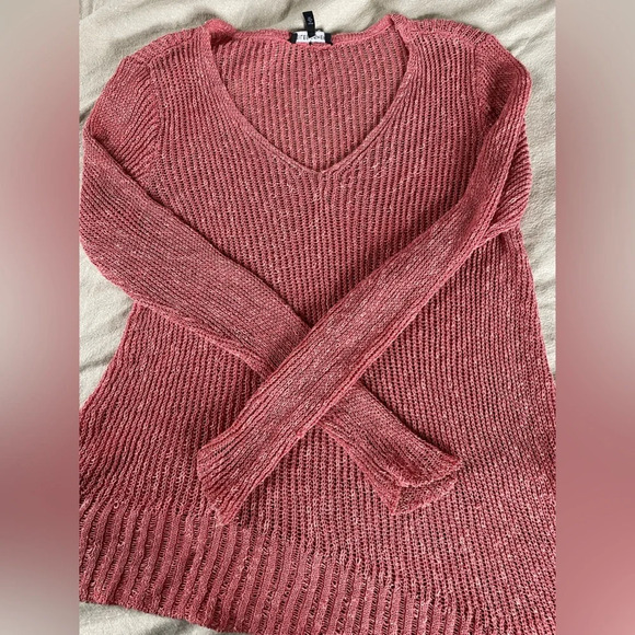 Eileen Fisher High Low Linen Blend Pink Sweater‎ - Picture 5 of 6